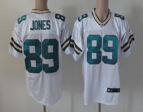 Green Bay Packers 89 Jones Elite white Nike jersey
